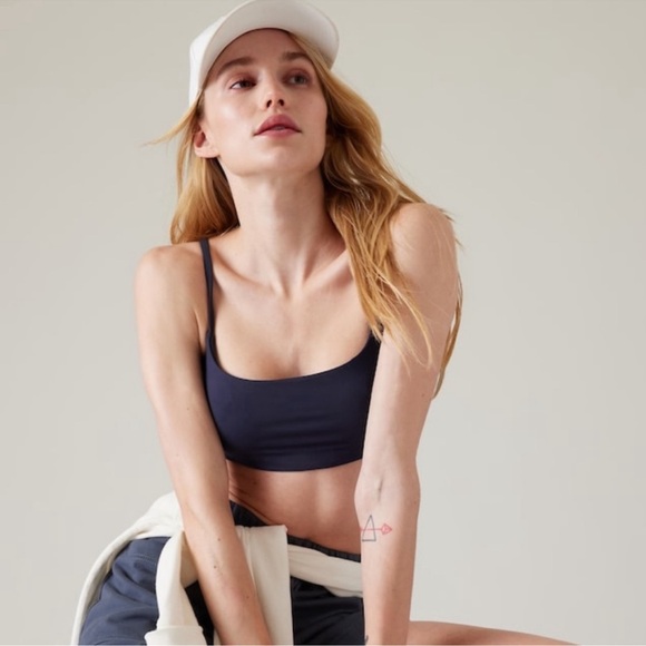 Athleta Scoop Bikini Top Size Small Best for A-C Cups. Navy Blue. - Picture 3 of 15